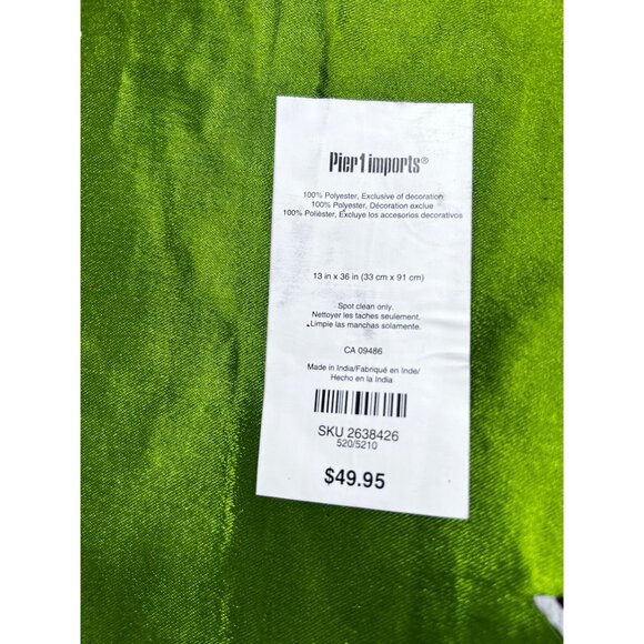 Pier 1 Imports Beaded Poinsettia Table Runner 13" X 36"  Polyester - Picture 3 of 9